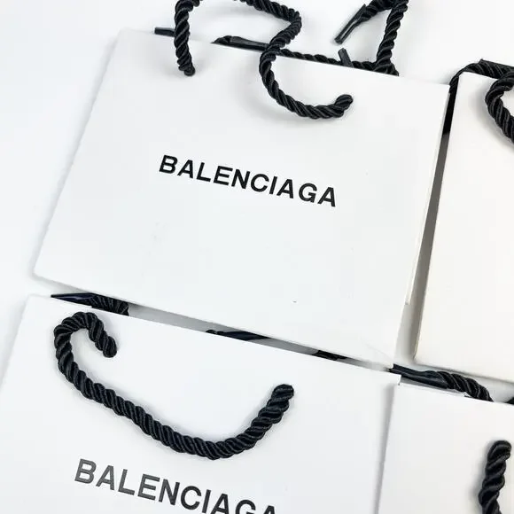 Lot of 6 Small Balenci Mini Party Favor Gift Bags White - Picture 3 of 6